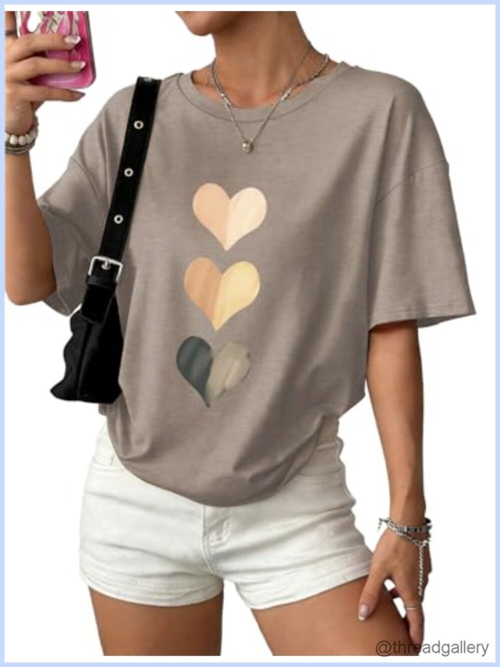 Oversized Tshirt Women Summer Crew Neck Short Sleeve Graphic Tee Loose Fit Top